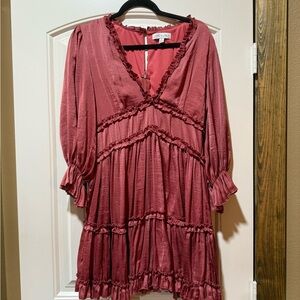 She and Sky Deep Pink Long Sleeve Dress